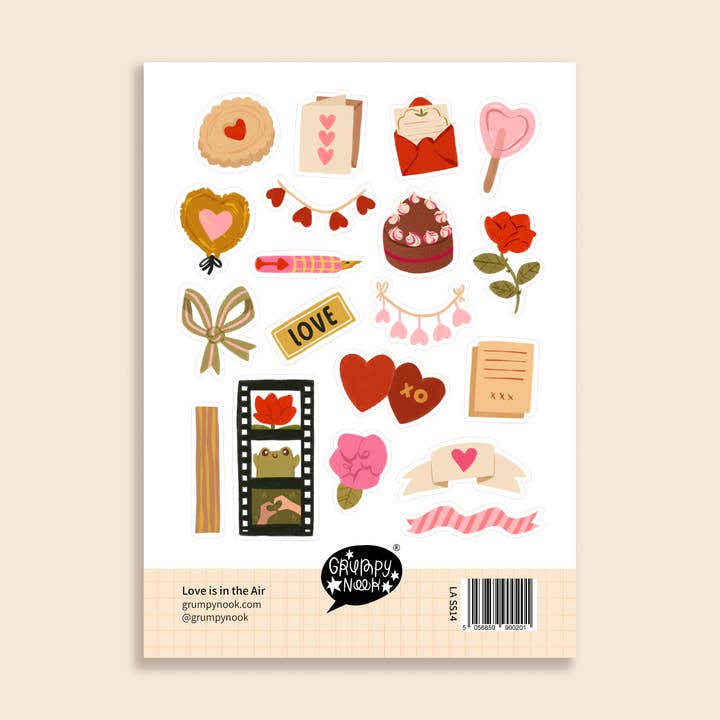 Grumpy Nook – wholesale Sticker – Love is in the Air Sticker Sheet