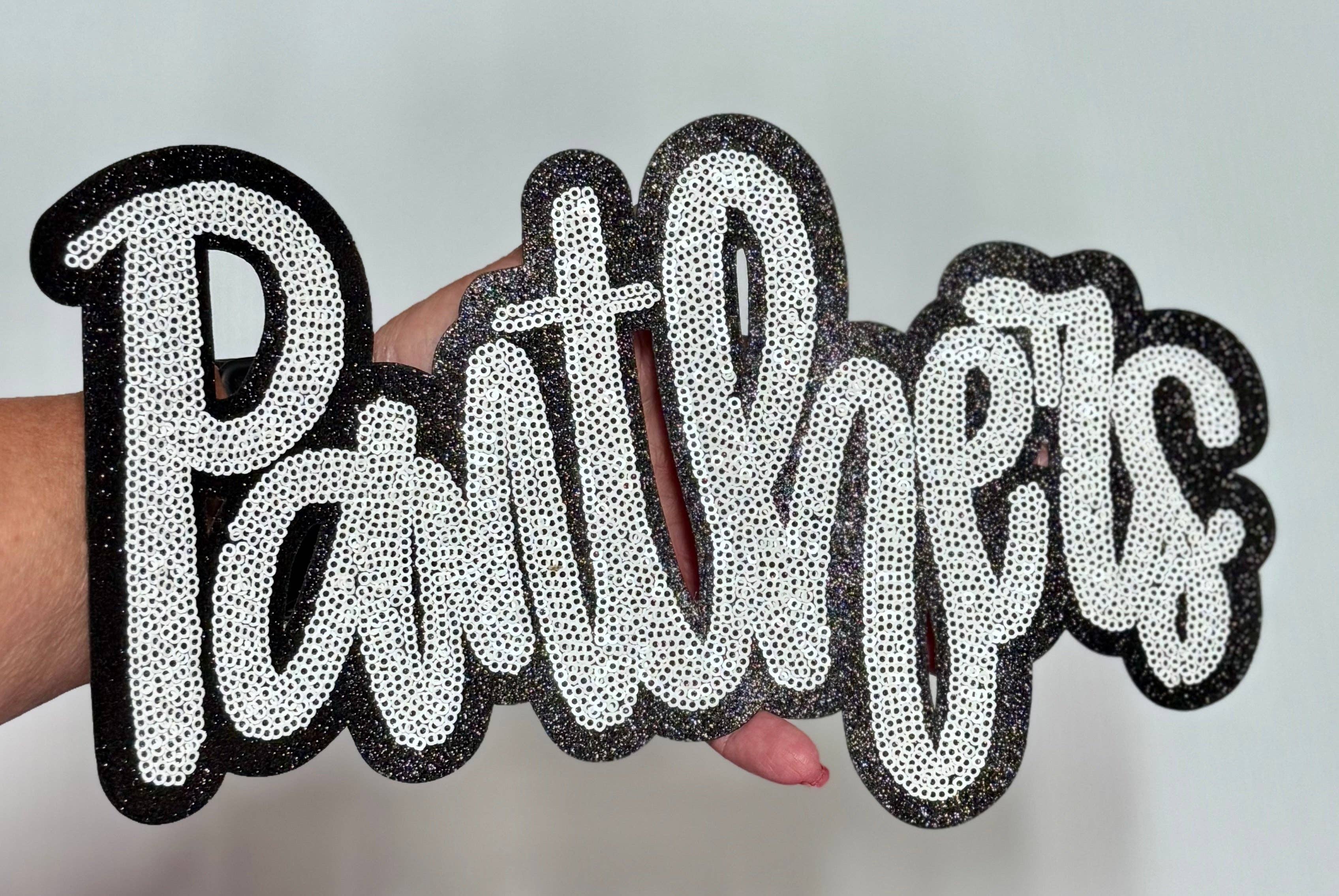 sequinandstiches - Wholesale Patch - Panthers  Patch, Sequin Patch, Football Patch, Panthers Game Day Sequin Patch,  DIY, Iron on Patch, Black glitter backing5