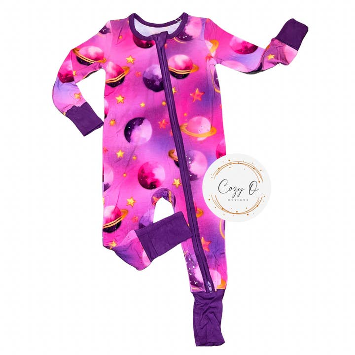 Groovy Galaxy Zippy Bamboo Sleeper RTS for wholesale by Cozy O Designs LLC
