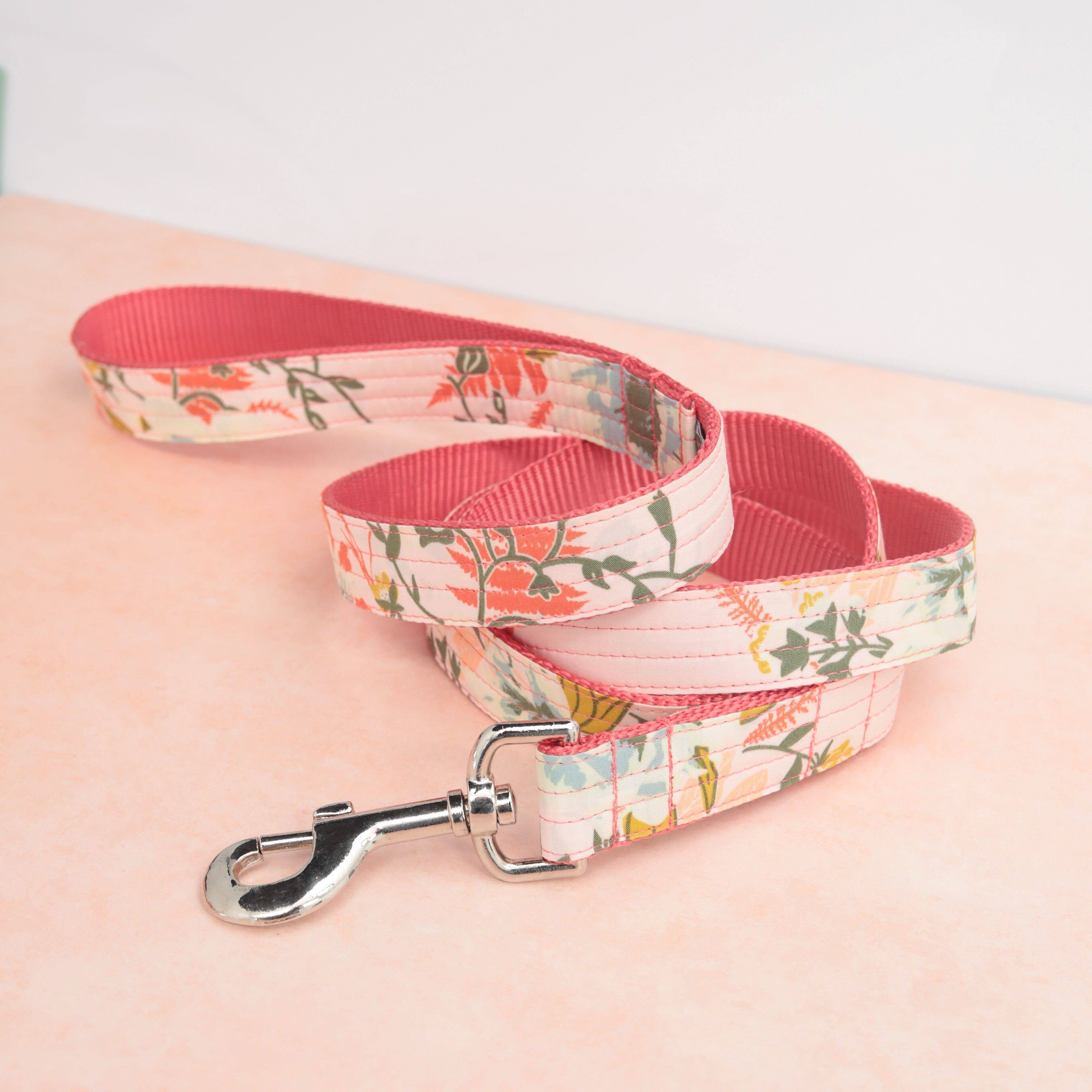 Mimi Green - Wholesale Pet Leash - Dog - 'Lulu' Pink Floral Voile Dog Leash0