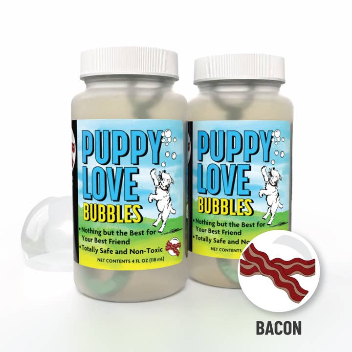 Puppy Love® - Bacon Scented Bubbles - 2 Pack for wholesale by Atomic Bubbles