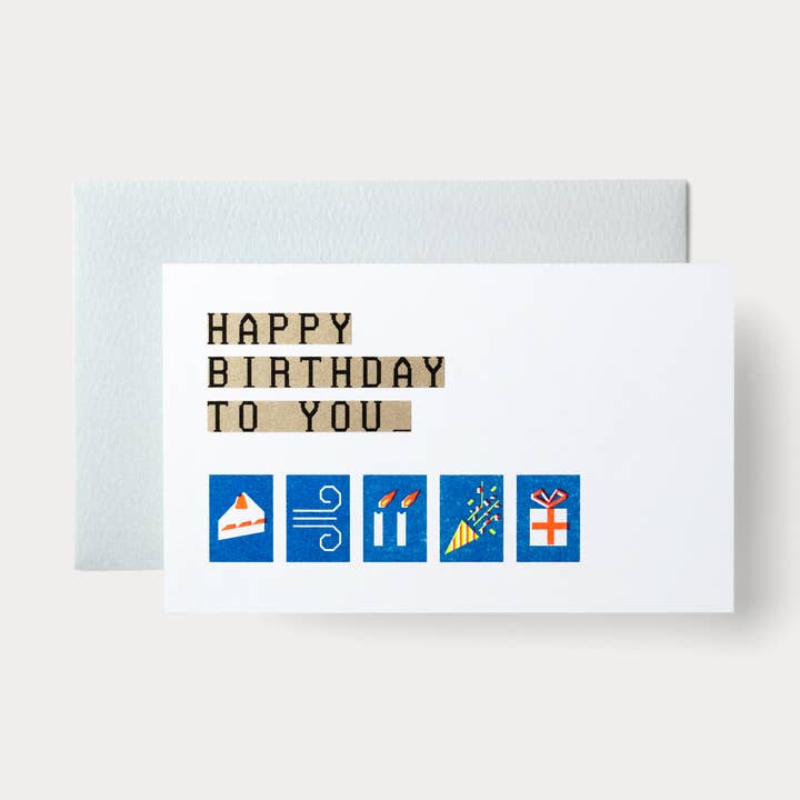 Type Tape Serie: GELUKKIGE VERJAARDAG VOOR JOU | Risograph Kaart voor wholesale door Nandaka