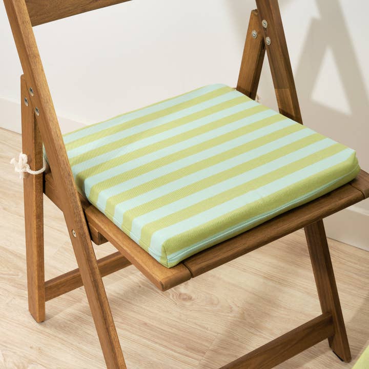 Maglia Raya pistachio/turquoise padded seat cushion 40x40x5 for wholesale by SG HOGAR