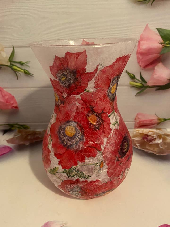 Poppy vase light for wholesale by Cooksons Crafts