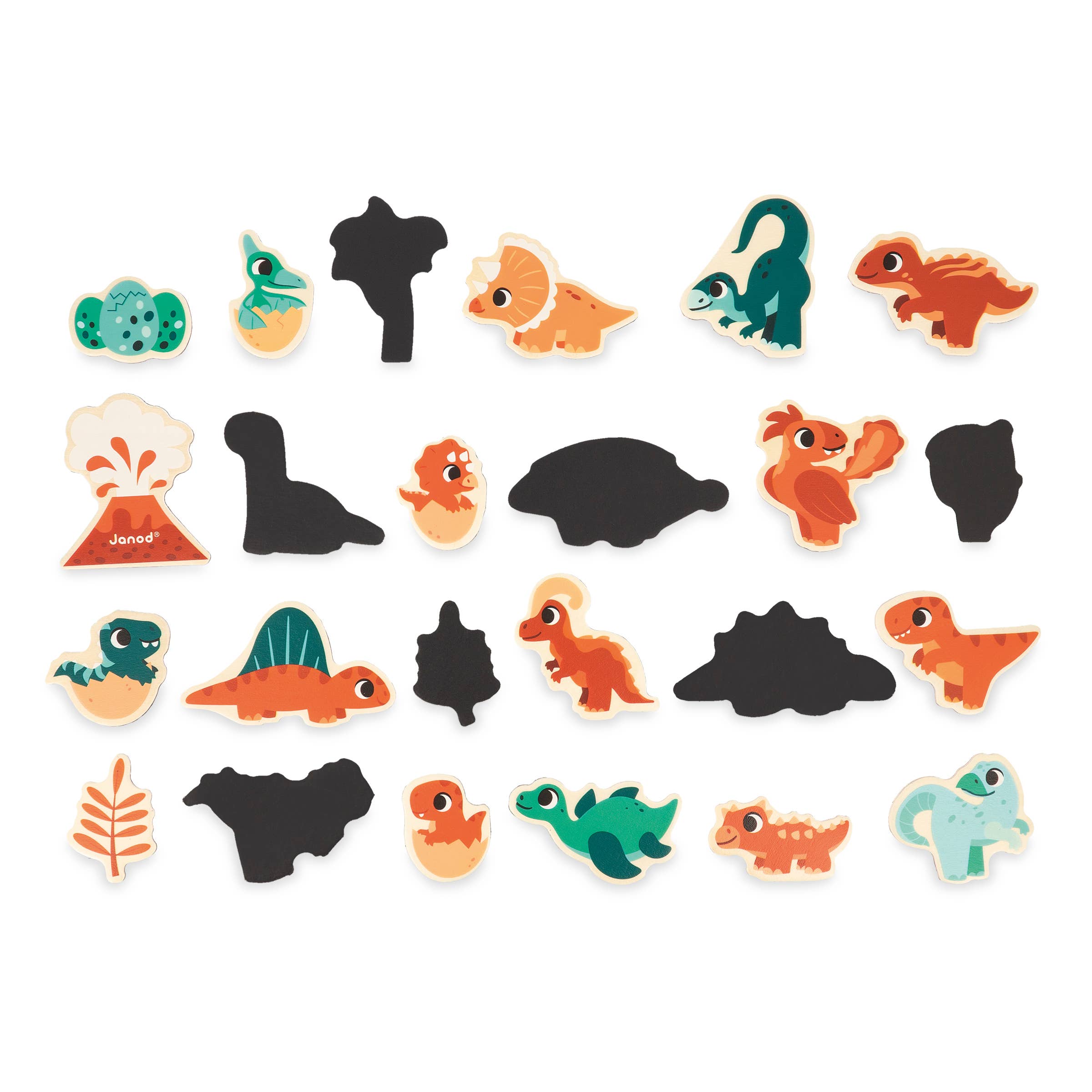 Janod - Wholesale Magnet - Kids & Baby - Set of Magnets | Dino | 24 wooden magnetic pieces | toy3