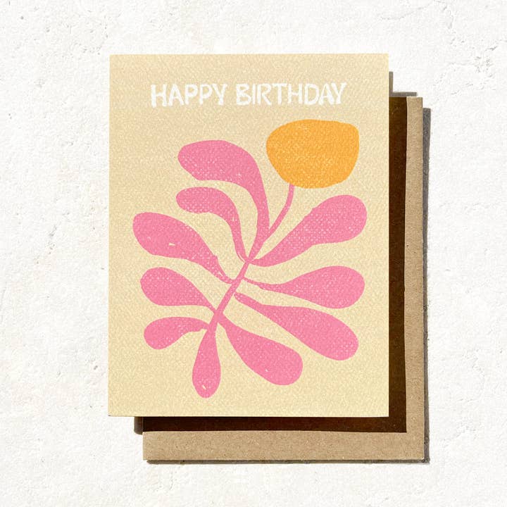Happy Birthday Coral Card | Abstract Card | Spring Card for wholesale by Daydream Prints