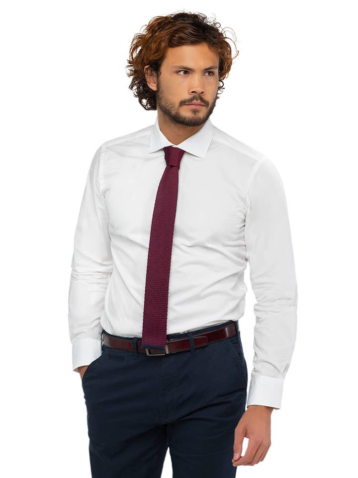 Wit klassiek overhemd voor wholesale door John Tweed Tailored