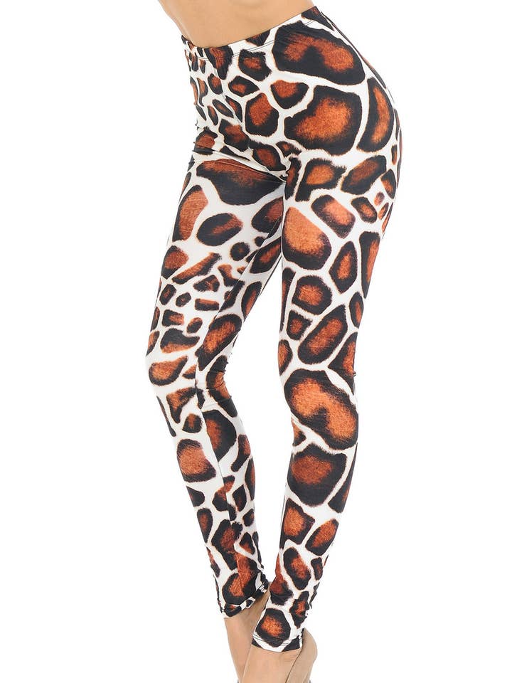 Creamy Soft Giraffe Print Leggings by USA Fashion™ for wholesale by USA Fashion