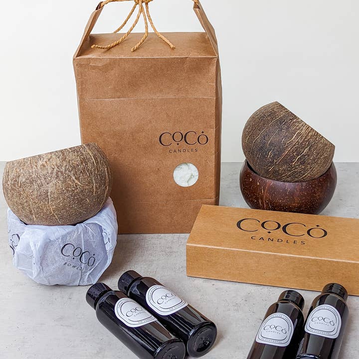 Cocobowlz™ – wholesale DIY-pysselkit – Startpaket för ljushantverk: Set med 20 st med premiumvax3