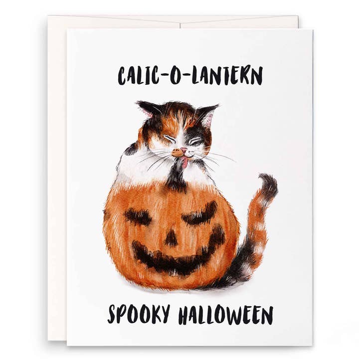 CalicO Lantern - Funny Halloween Card for wholesale by Liyana Studio