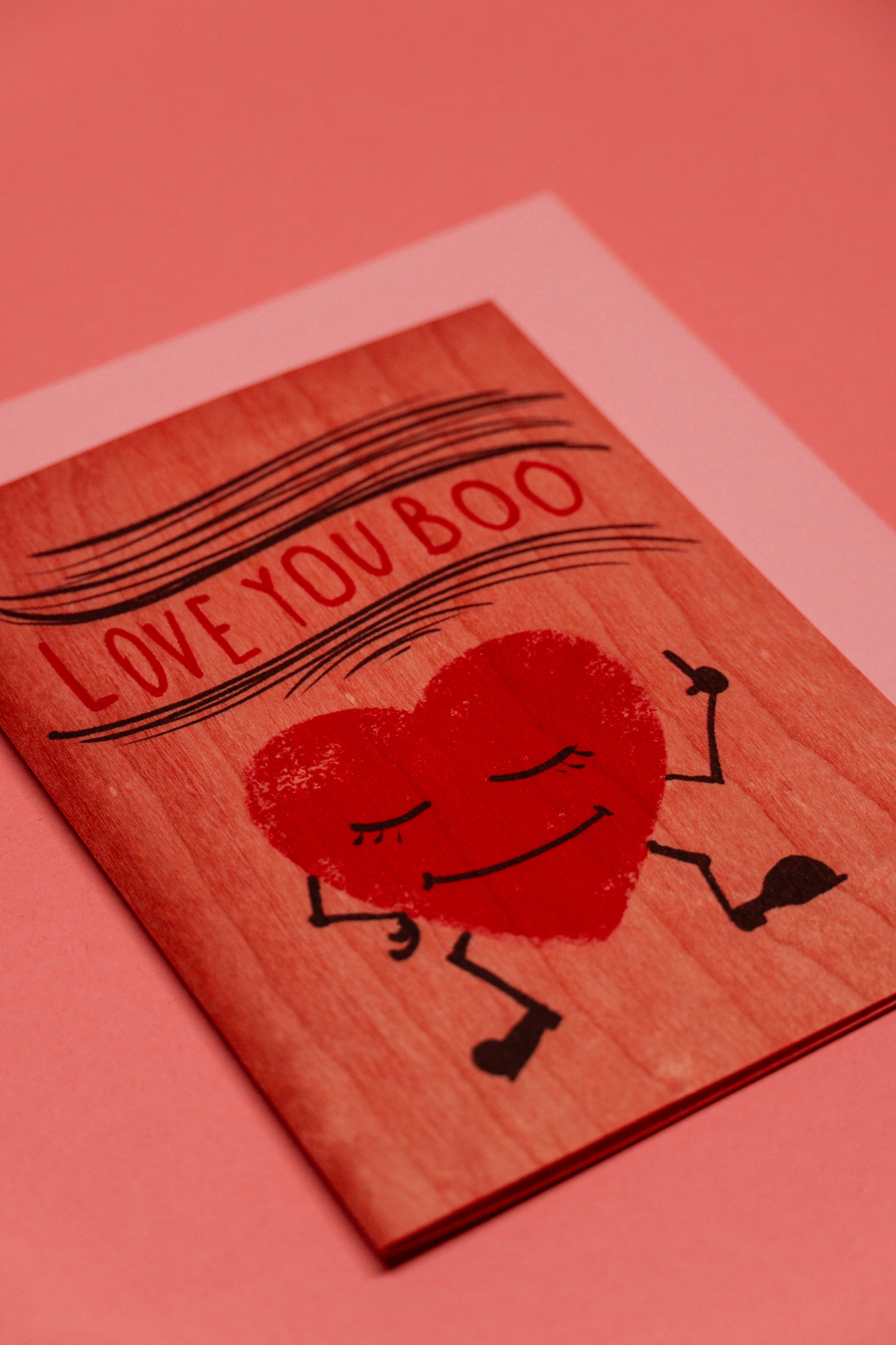 Spitfire Girl - Wholesale Love Card - Wood Folding Card - Boo Heart3