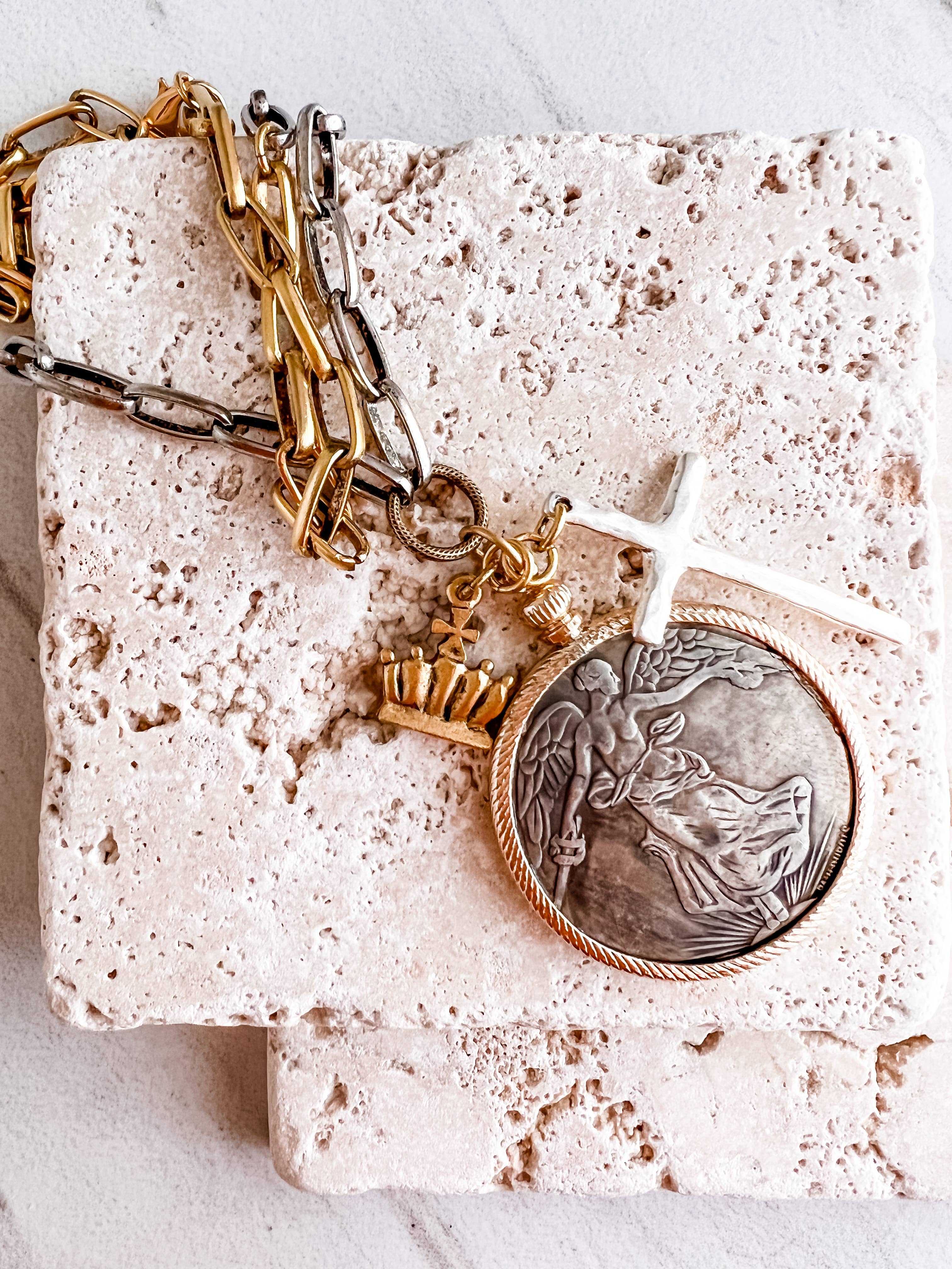 Grace Girl Beads - Wholesale Pendant/Charm Necklace - Relic Coin and Cross Necklace13