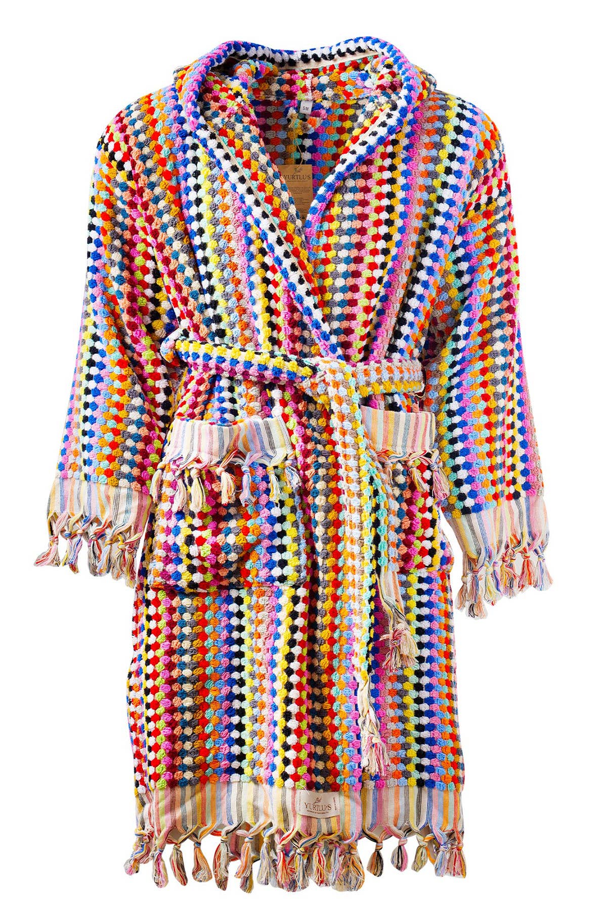 YURTLUS - Wholesale Robe - Women's - Unique 100% Cotton Pockets Bathrobe, Bubble Handwoven Robe34