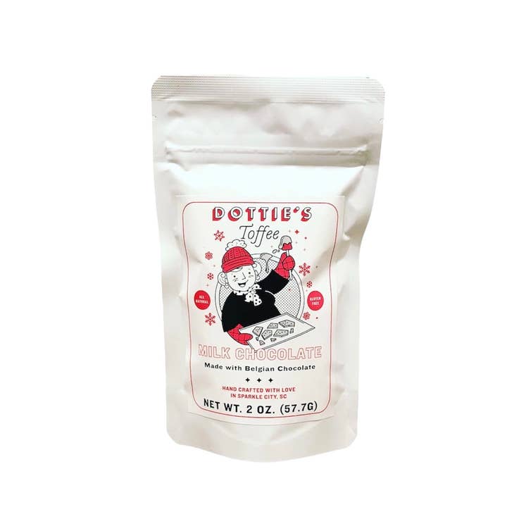 Dottie's Toffee - Wholesale Toffee - 2oz Milk Chocolate Holiday Bag