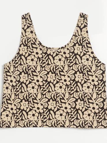 Silkebluse i haveblokprint for engroshandel hos PO-EM