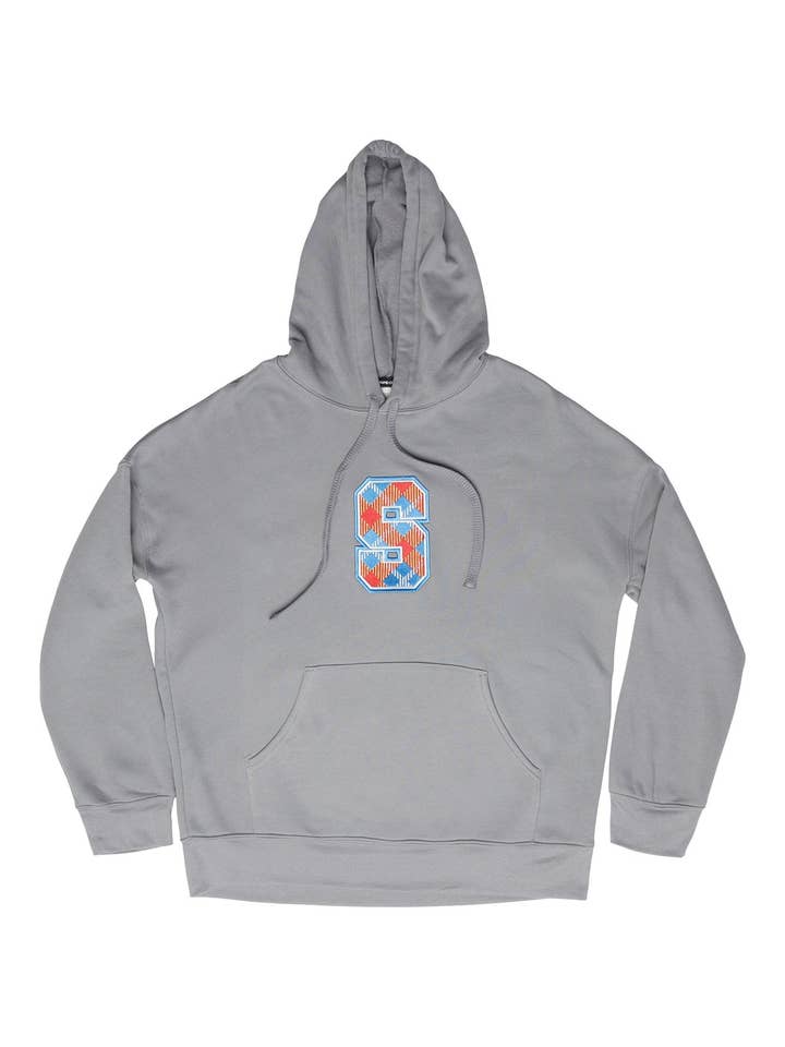 ARGYLE VARSITY "S" DROP SHOULDER HOODIE; STORM for wholesale by SOUNDOFF