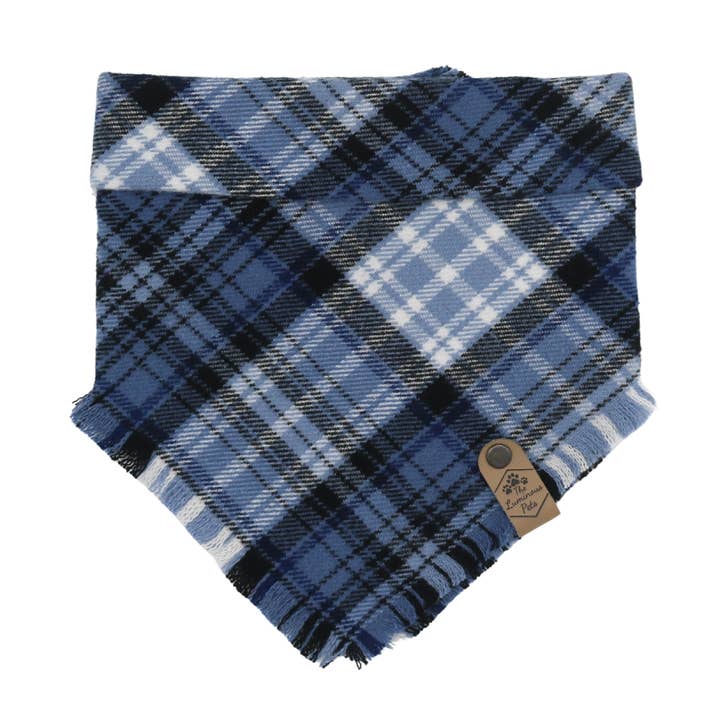 Blue Plaid Pet Bandana | Cat & Dog Bandana | Adjustable for wholesale by The Luminous Pets