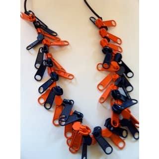 Zipper Game Day ketting oranje en blauw voor wholesale door Erik & Mike