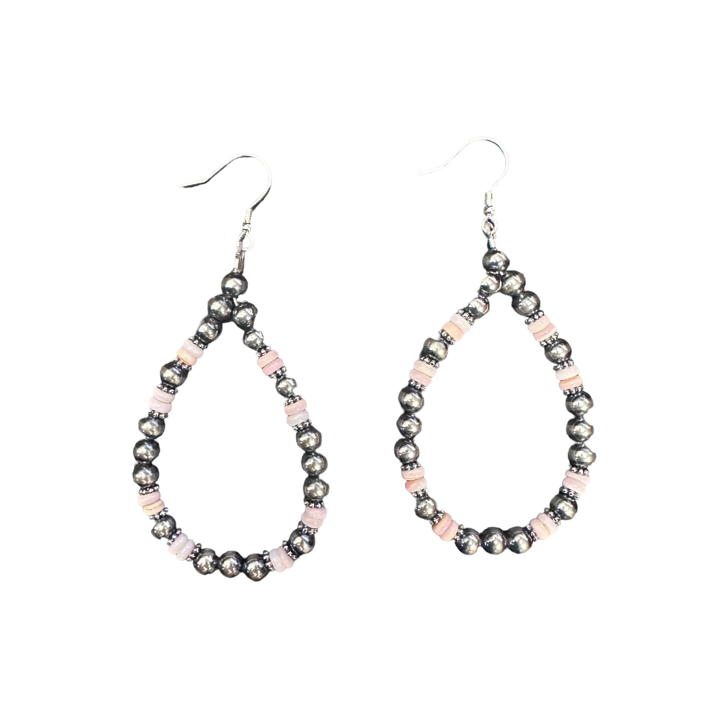 Select Lines – wholesale Hängande örhängen – Rosa Conch Desert Pearl Bead Dingle Örhängen Sterling Silver1