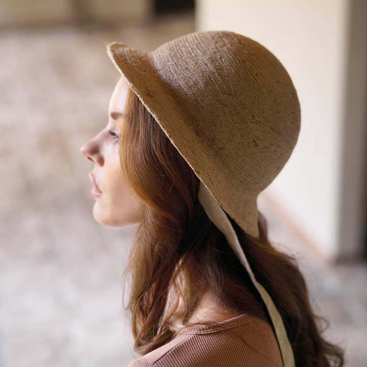 NALA Safari Jute Straw Hat, in Nude for wholesale by Brunna Co