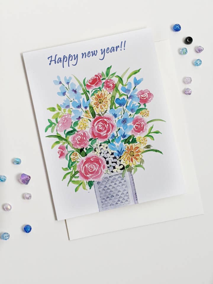 Carte de vœux de bonne année| Cartes de fête| Saisonnier pour la vente par Artcolorworks