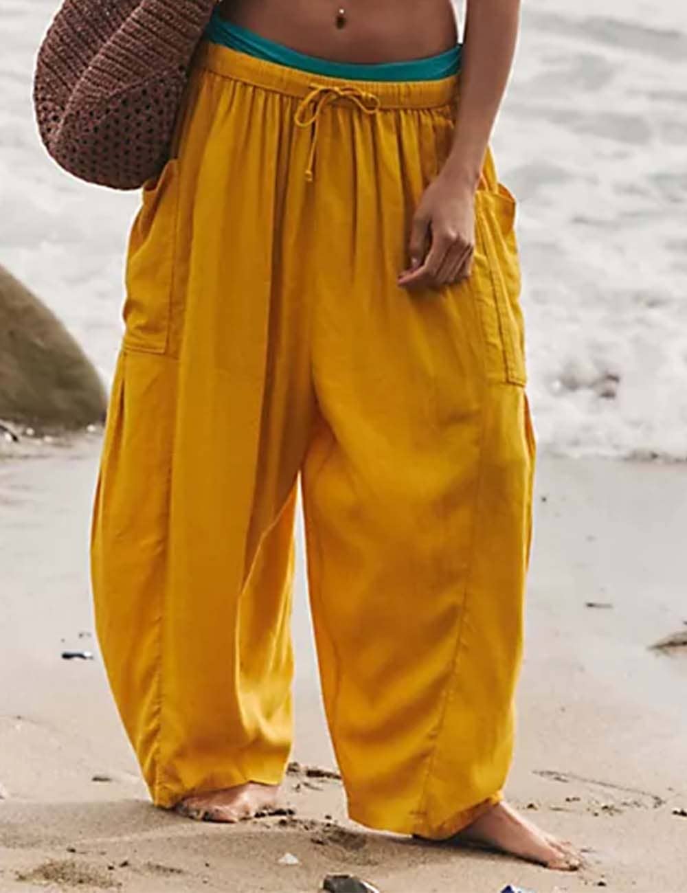 Sweetkama - Wholesale Pants - Women's - Ladies Elastic Waist String Tie Pocket Cuzy Pants21