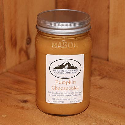 Pumpkin Cheesecake Soy Candle for wholesale by Beaver Mountain Candle Company