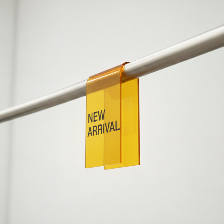 Signs and Mirrors - Vente Pancarte - #025 - Pince à étiquette pour portant à vêtements en acrylique transparent2