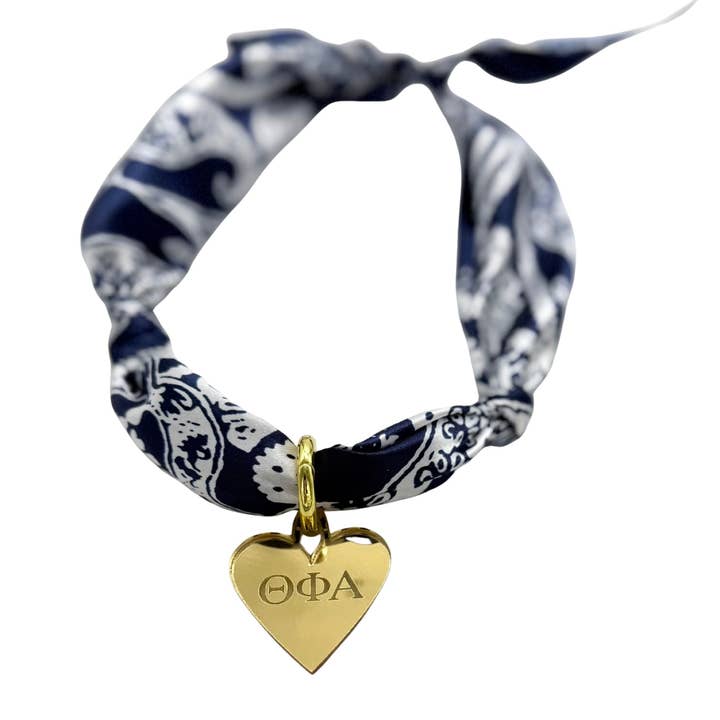 Sarahndipity Shop - Wholesale Scarf - Women's - Sorority Scarf with Engraved Greek Letter Gold Heart Charm13