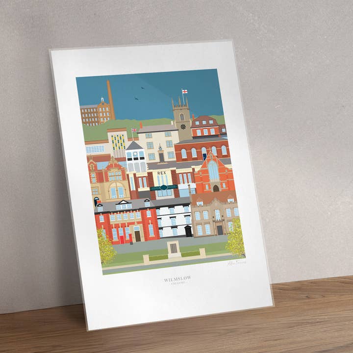 Wilmslow Art Prints for wholesale by Adam Francis Illustrator