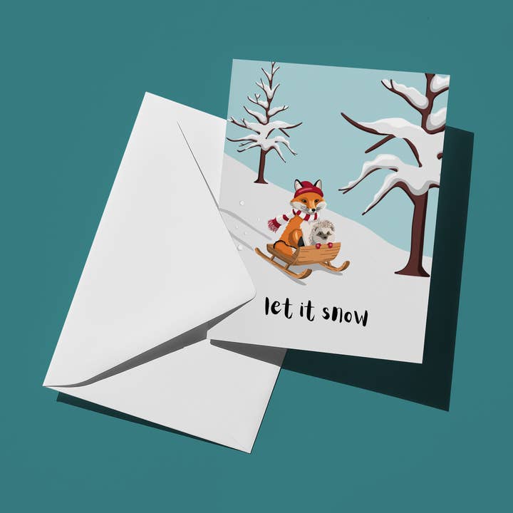 Carte de vacances Let it Neige pour la vente par Hi From Studio