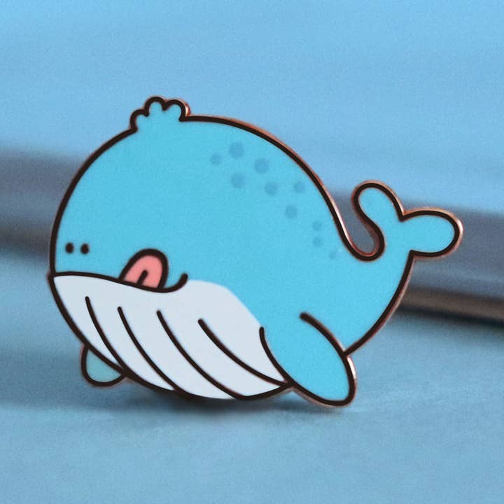 Whale Enamel Pin for wholesale by Toastedink