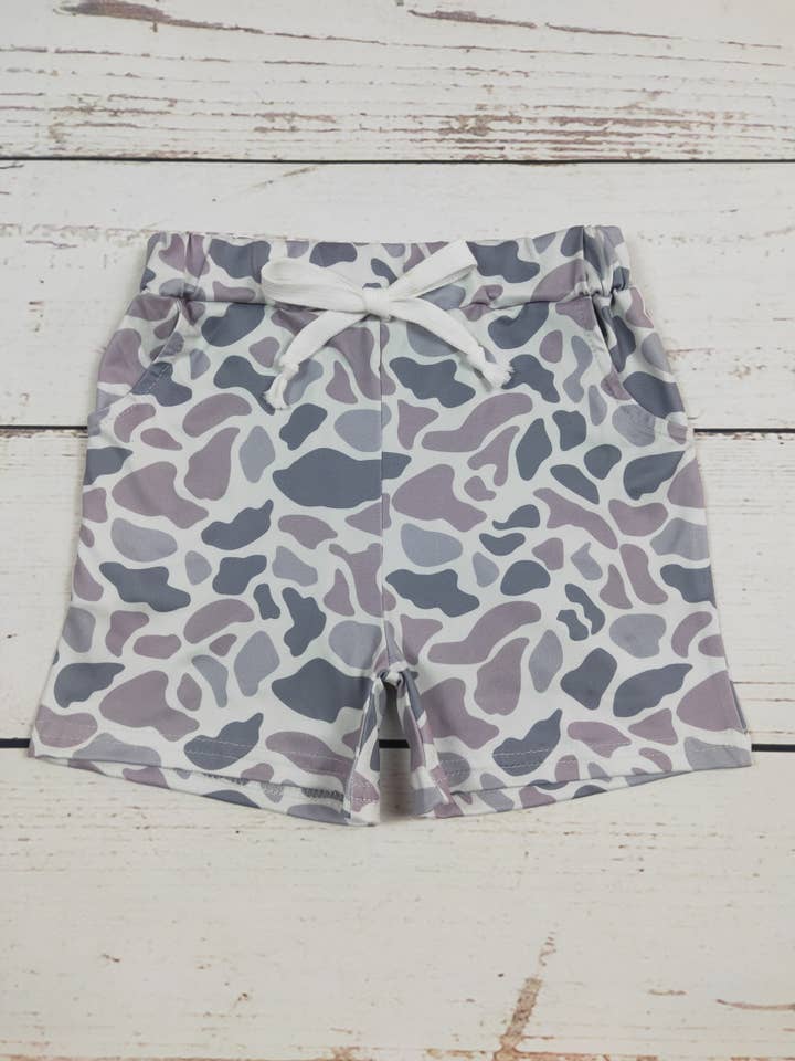 sassy kids palace - Wholesale Shorts - Kids - Boys Camouflage Shorts With Gray Printed