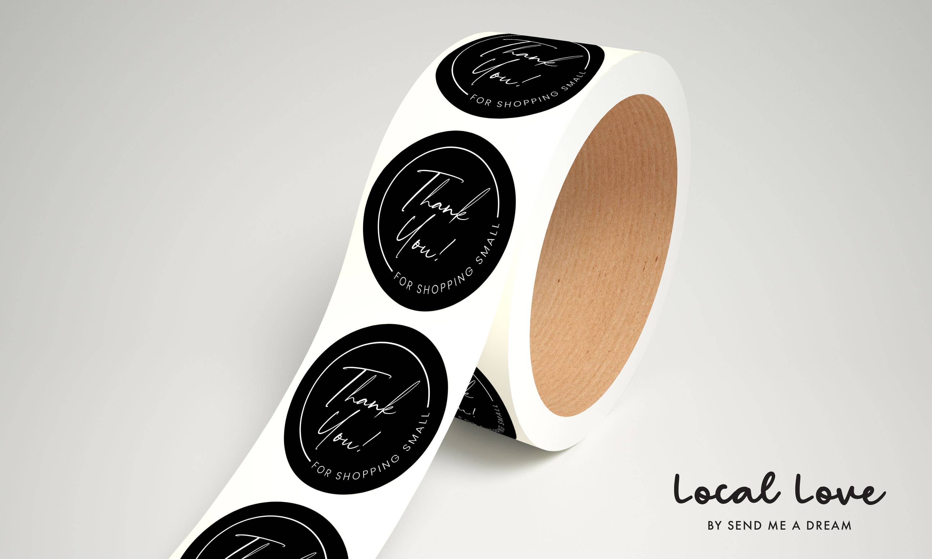 Send Me a Dream – wholesale Sticker – Roll of 250 Packaging Stickers-Thank You for Shopping Small3