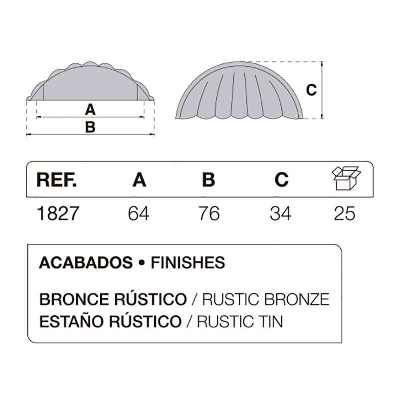 CAMBESA – Maçaneta/puxador por atacado – Puxador Rústico em Bronze 64 mm 18271
