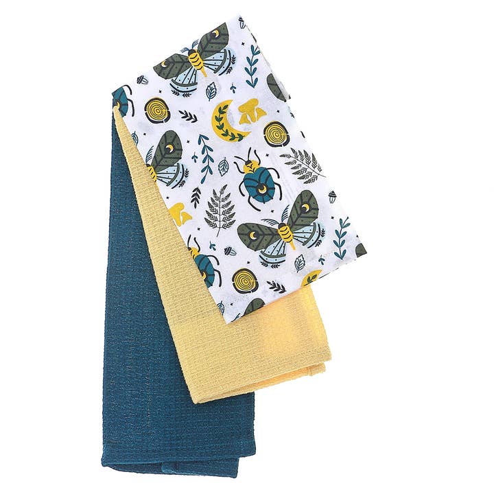 Multi Dish Cloth Set Of 3 Pcs Butterfly & Beetle for wholesale on Faire