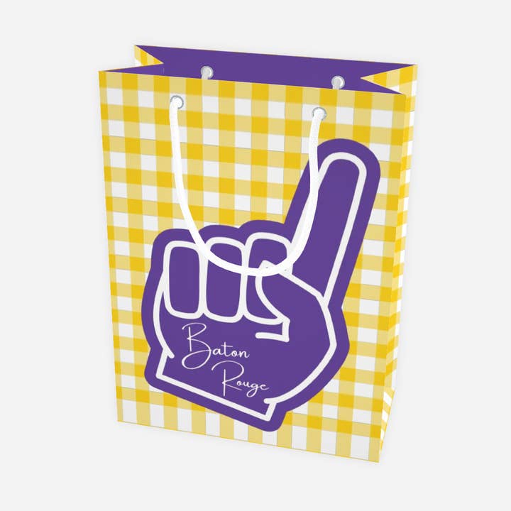Baton Rouge Foam Finger Gift Bag for Louisiana Fans for wholesale by Hey Y'all Party