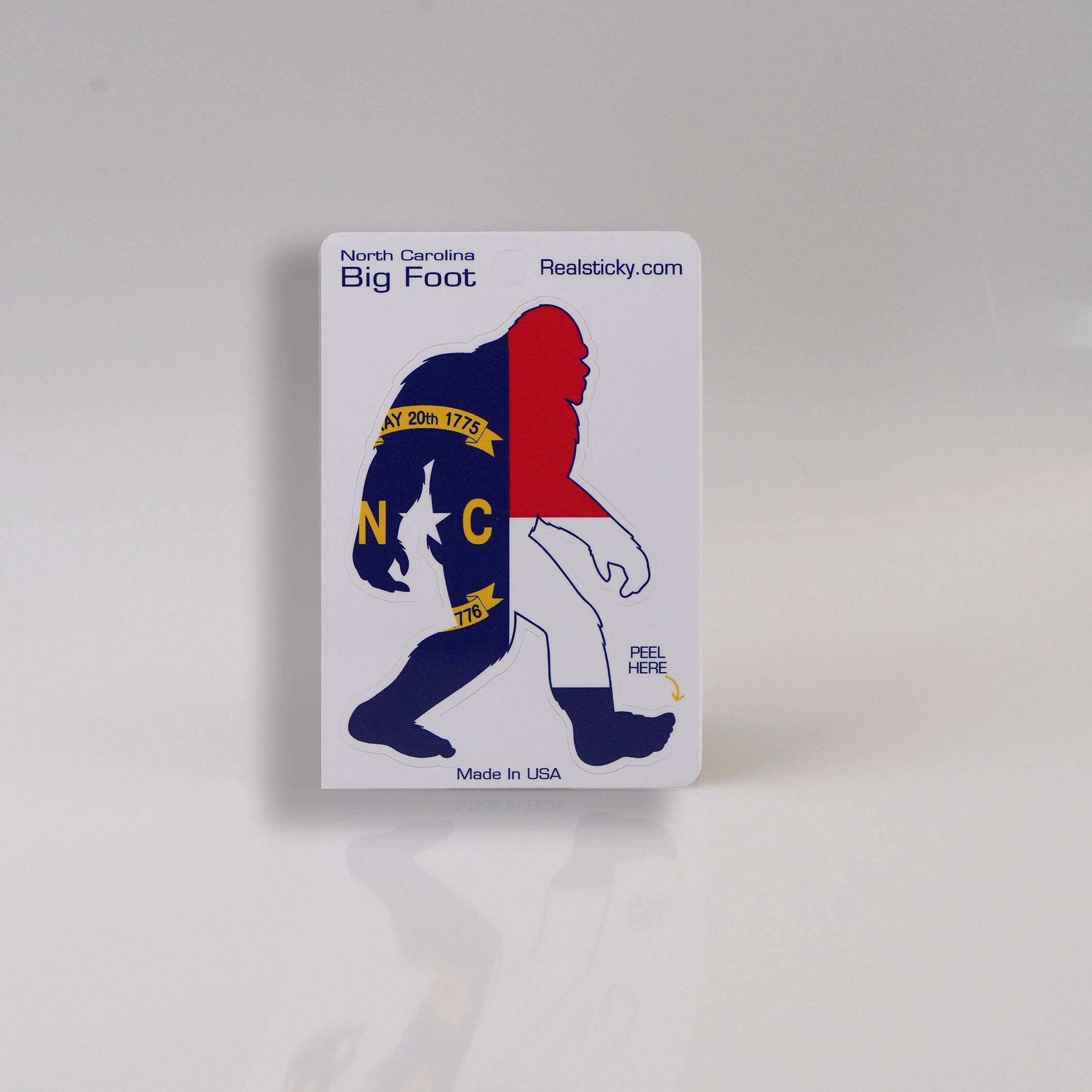 Real Sticky – Großhandel Aufkleber – North Carolina Großer Fußaufkleber1