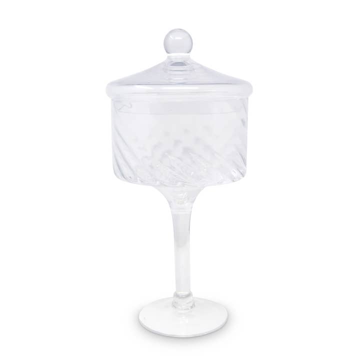 VIVIENCE - Wholesale Biscuit jar - Liscio Ottico - Stemmed Cookie Jar with Ball Knob on Lid
11