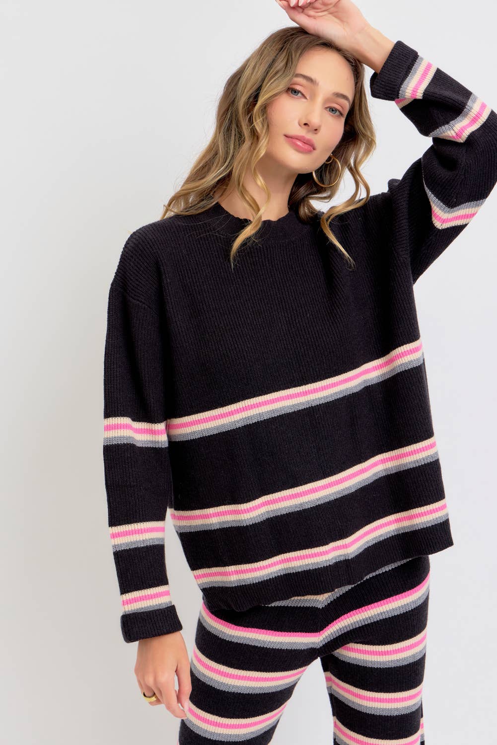 Sweet Lovely by Jen – Engroshandel Pullover - Dame – STRIBET STRIKTOP/SWEATER1