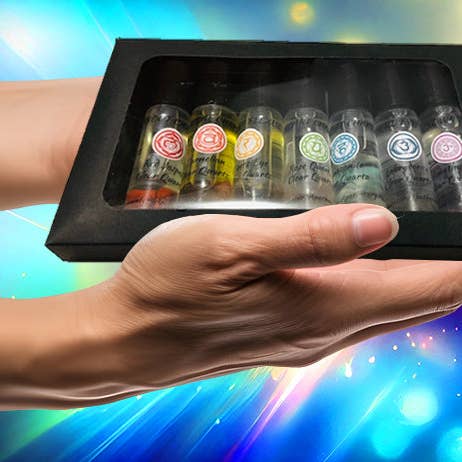Chakra Rollers - Complete Set of 7 + BONUS roller! 8 rollers for $60! for wholesale by Rainwater-Apothecary