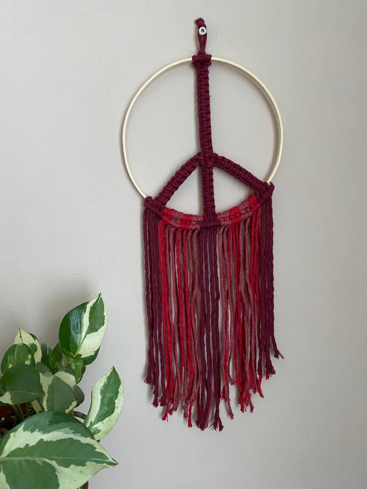 Colgante de Pared con Signo de Paz de Macramé para venta al por mayor de Macra-Made With Love