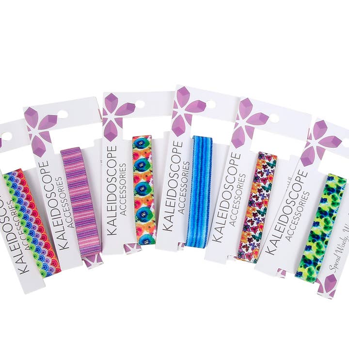 Elastic Hairbands Bracelet, 24 Assortment for wholesale by Kaleidoscope Accessories