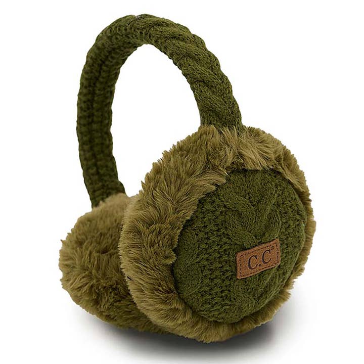 Fashion City - Wholesale Earwarmers/Ear Muffs - Women's - Cable Knitted Faux Fur Ear Muffs