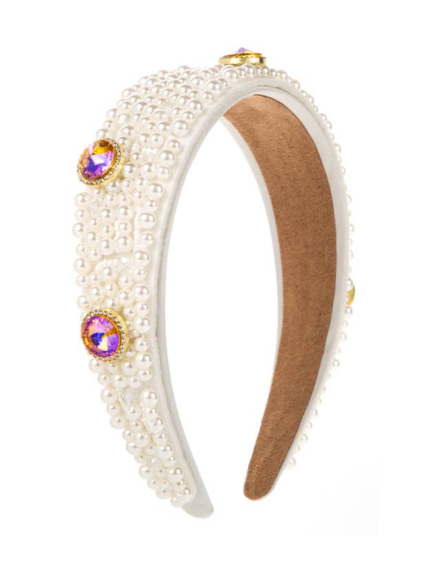 Baroque Pearl Rhinestone Headband for wholesale by Ole