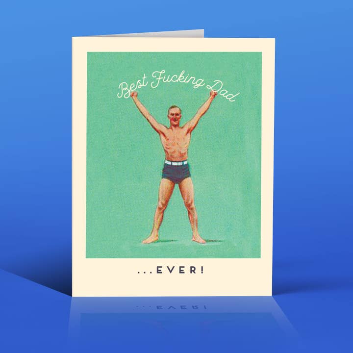 BEST DAD EVER GREEN father's day card for wholesale by offensivedelightful