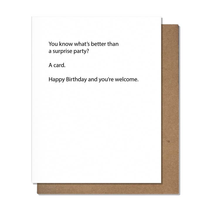 Surprise Party - Birthday Card for wholesale by Pretty Alright Goods