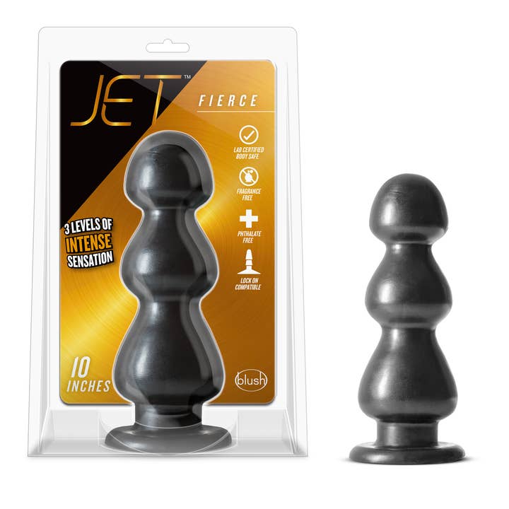 Jet - Fierce - 10" Thick Anal Butt Plug Harness Compatible for wholesale by Blush