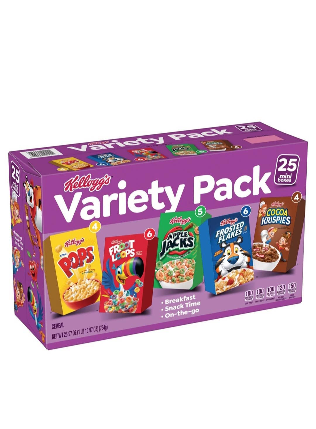 Majestic Wholesale - Wholesale Breakfast Cereal - Kellogg's Assorted Cereal Variety Pack, 25 pk.