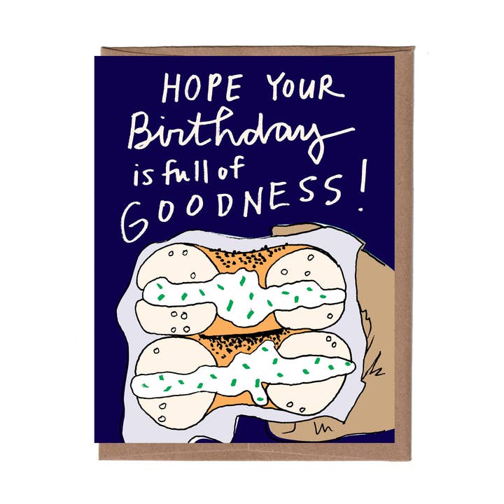 Bagel Birthday Greeting Card for wholesale by La Familia Green